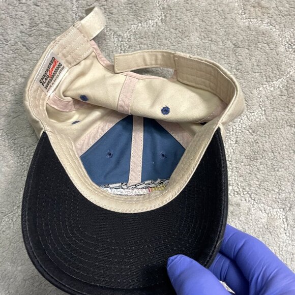 Hats Vintage Nascar Racing Spellout Strapback Blue Black Cream Auto Basebal - Picture 4 of 5